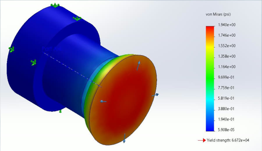 Illustrative finite-element stress analysis of a tool component